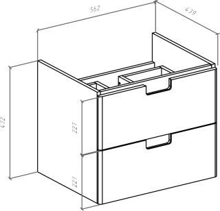 Тумба под раковину Bellezza Пегас 60см красный 00000007767