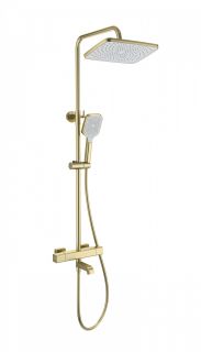 Душевая стойка Wonzon & Woghand Stay 2 WW-B3016-T1-BG с термостатом брашированное золото