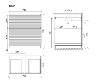 Тумба напольная под раковину Sancos Folk Floor FL80FGS 80 см Grey soft
