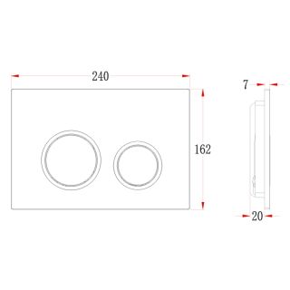 Кнопка смыва Veconi FLUSH V11, FLV11-C, 240х162х7, пластик, хром глянецкайма - хром глянец