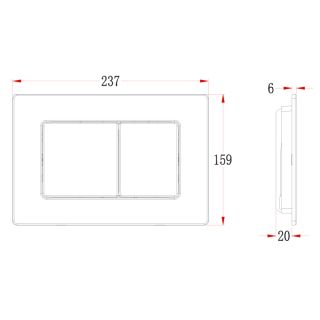 Кнопка смыва Veconi FLUSH V9, FLV9-9, 237х159х6, нержавеющая сталь, сталь брашинг