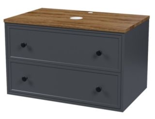 Тумба подвесная IDDIS Torr TOR80DMi95K со столешницей 80см орех макадамия/тёмно-серый