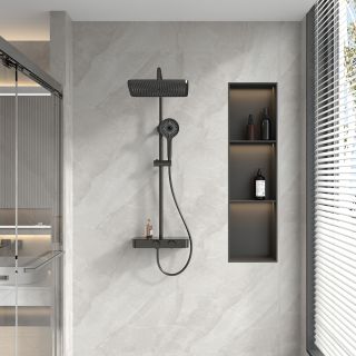 Душевая стойка FOSSA, чёрный матовый