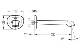 Встраиваемый излив Swedbe Terracotta Art 2534 бронза