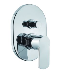 Встраиваемый однорычажный смеситель для душа с переключателем на 2 выхода, чёрный матовый Cezares GLAM-VDIM-NOP