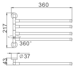 Полотенцедержатель Haiba HB114 36см хром