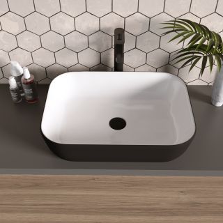 Раковина Grossman Color 46см чёрный/белый GR-4041BW