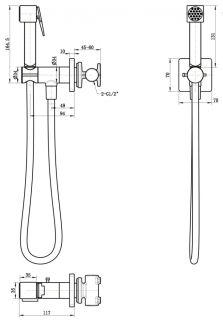 Смеситель Прогрессивный встраиваемый с гигиеническим душем Grocenberg GB005NK Никель