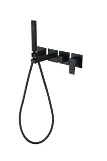 Смеситель для ванны скрытого монтажа Grocenberg GB5060BL с Картриджем Kerox (Венгрия) Черный матовый