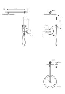 Душевая система скрытого монтажа Grocenberg GB5099BL-3 Чёрный матовый