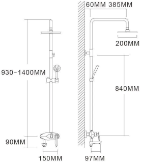 Душевая система Grocenberg GB7001 Хром