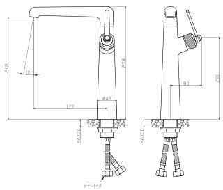 Смеситель для раковины ESKO Bangkok Black BG25B черный