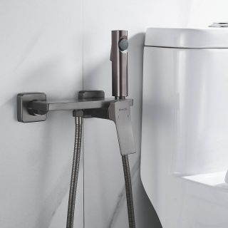 Гигиенический душ со смесителем Shevanik S6105T-1 оружейная сталь