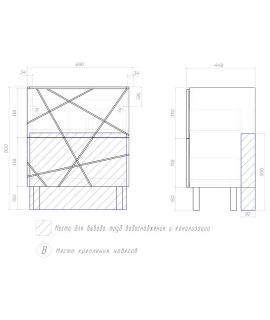 Тумба под раковину напольная Vigo Geometry tn.bsf.GEO.FOS.70.2Y 70 см белый