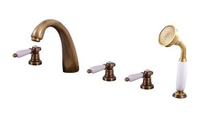 Смеситель на борт ванны Rav Slezak Morava retro MK576.5PSM бронза
