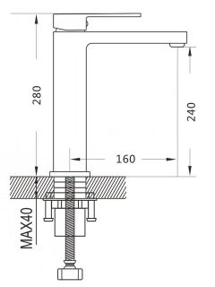 Смеситель для раковины Shevanik S9611T оружейная сталь
