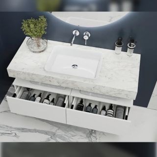 Тумба подвесная без столешницы Velvex Unit tp.UNI.60.1Y белый глянец, 60 см