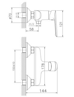 Смеситель для душа Haiba HB20198 хром