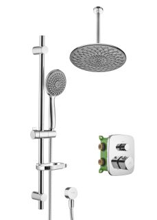 Душевой комплект Swedbe Platta 5557G1 с термостатом хром/серый