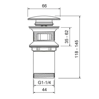 Донный клапан для раковины Timo 8011/19 клик-клак розовое золото