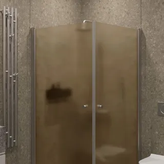 Душевой уголок на монопетле by Deonria U-80-79-6-BR/M-HM 80x79см хром матовый/бронза матовая