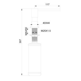 Дозатор для мыла Wonzon & Woghand WW-88SD01-BGM тёмный графит