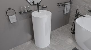 Напольная раковина Whitecross Pantheon 0708.043043.100 43см белый глянец