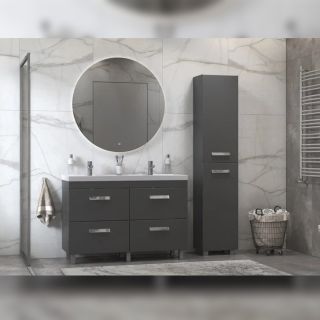 Тумба под раковину напольная Velvex Orlando tn.ORL.CLA.120.4Y графит, 120 см