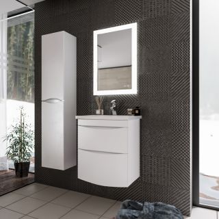 Тумба под раковину Бриклаер Вега 4627125415739 с двумя ящиками 60 см белый