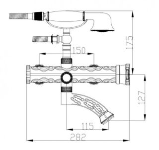 Смеситель Zorg Antic A 100W-BR для ванны и душа