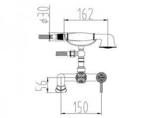 Смеситель  Zorg Antic A 200W-BR для ванны и душа