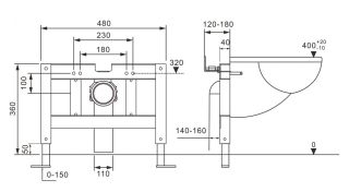 Инсталляция  ABBER AC0101P для подвесного унитаза с импульсным смывом