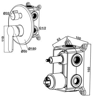 Душевой комплект Swedbe Platta 5543G1 хром/серый