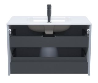 Подвесная тумба с раковиной IDDIS Edifice EDI80L0i95K 80см светло-серый