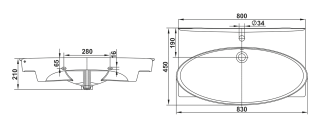 Раковина Керамин Санти 80 см