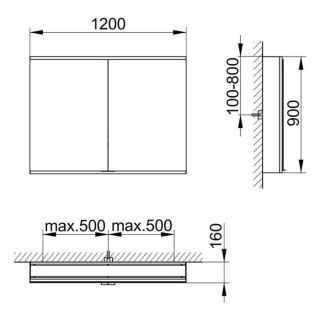 Зеркальный шкаф Keuco Royal Modular 800211121100300 120 см