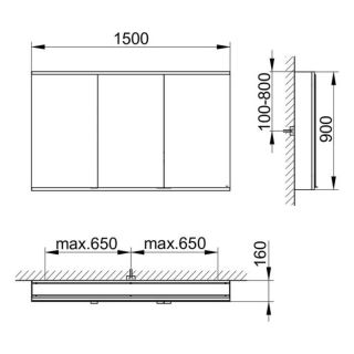 Зеркальный шкаф Keuco Royal Modular 800301151100000 150 см