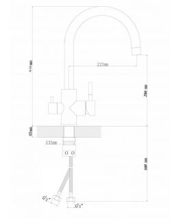 Смеситель для кухни Florentina Клио с подключением под фильтр жасмин