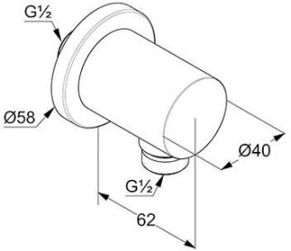 Шланговое подключение Kludi Nova Fonte Puristic хром 2054305-15