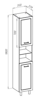 Пенал Bellezza Коралл 35см белый 00000011257
