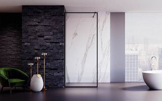 Душевая перегородка Veconi Korato KR-81B, 1200x2000, черный матовый, стекло прозрачное