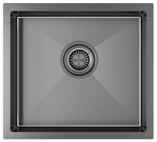 Мойка кухонная Paulmark Aller PM904444-GM воронёная сталь