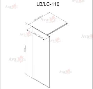 Душевая перегородка AvaCan LB 110 чёрный