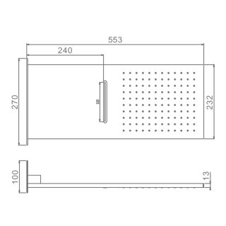 Верхний душ потолочный Raglo R452.01.09 55 см графит