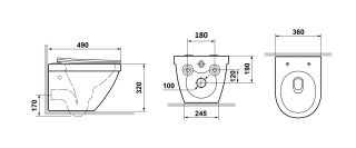 Унитаз подвесной Laguraty 9317 - 1 безободковый белый