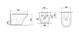 Унитаз подвесной Laguraty 9320 безободковый белый