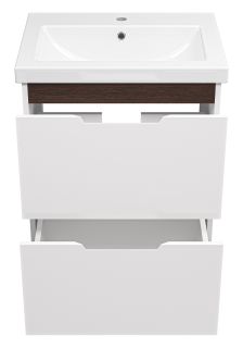 Напольная тумба под раковину Misty Лайм 60см белый/венге