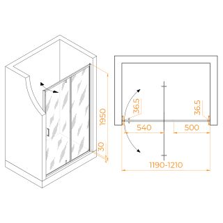 Душевая дверь RGW LE-103 711210312-11 120см хром