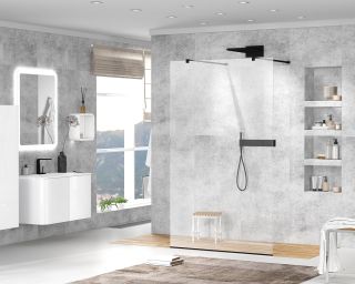 Душевая перегородка CEZARES LIBERTA-L-2-100-120-C-NERO кронштейн 120 см