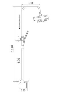Душевая стойка Shevanik S8836H чёрный